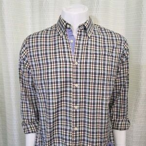 TOMMY HILFIGER Slim Fit Shirt Plaid Button Down Men's M